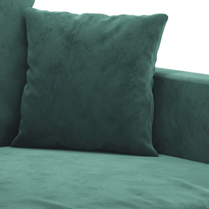 sofasæt 4 dele med hynder velour mørkegrøn