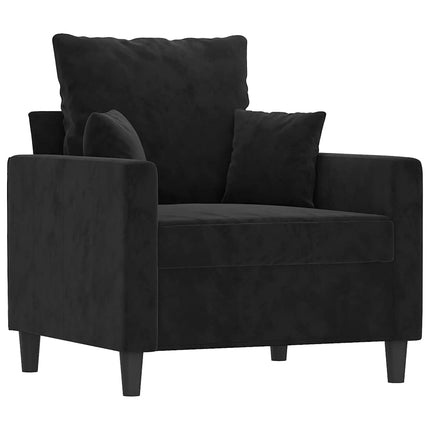 sofasæt 4 dele med hynder velour sort