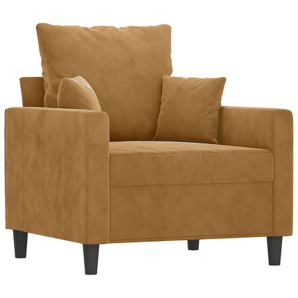 sofasæt 4 dele med hynder velour brun
