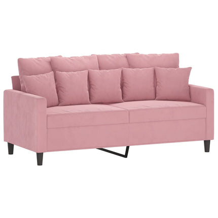 sofasæt 2 dele med hynder velour lyserød