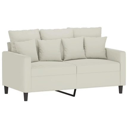 sofasæt 2 dele med hynder velour cremefarvet