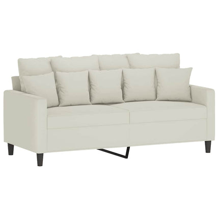 sofasæt 2 dele med hynder velour cremefarvet