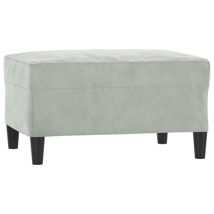 sofasæt 3 dele med hynder velour lysegrå