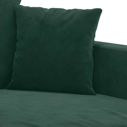 sofasæt 3 dele med hynder velour mørkegrøn