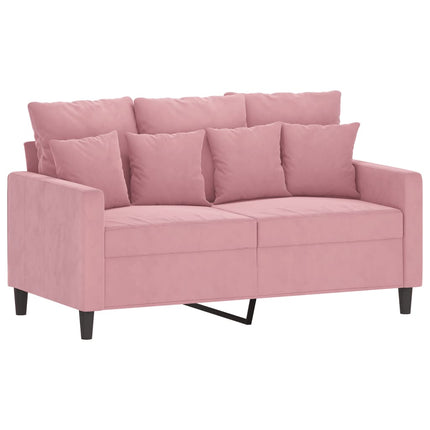 sofasæt 2 dele med hynder velour lyserød