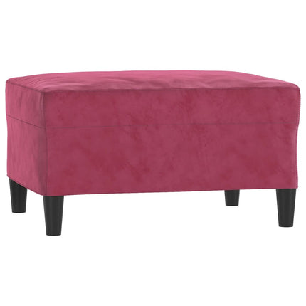 sofasæt 2 dele med hynder velour vinrød