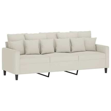 sofasæt 3 dele med hynder velour cremefarvet