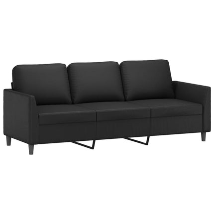 sofasæt 4 dele med hynder kunstlæder sort