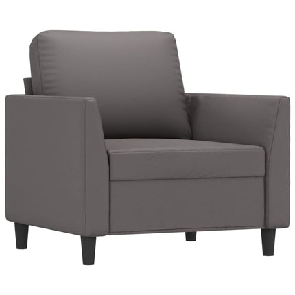 sofasæt 4 dele med hynder kunstlæder grå