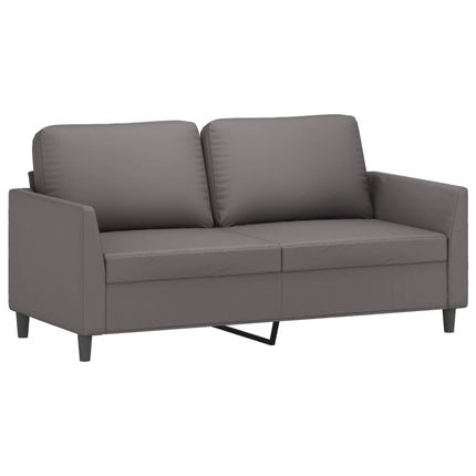 sofasæt 3 dele med hynder kunstlæder grå