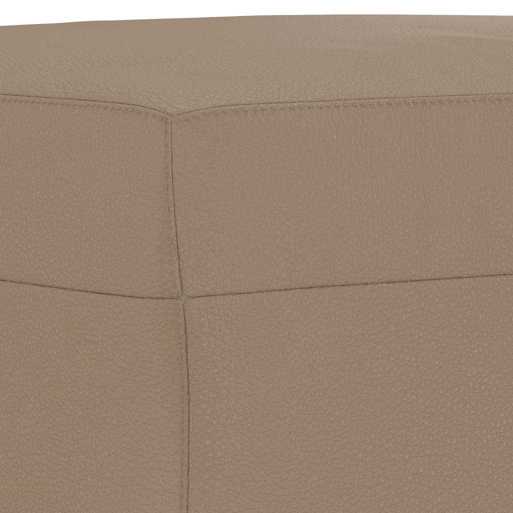 sofasæt 3 dele med hynder kunstlæder cappuccinofarvet