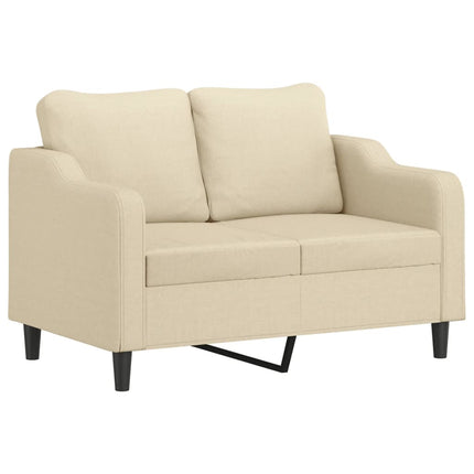 sofasæt 4 dele med hynder stof cremefarvet
