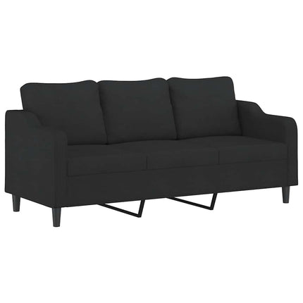 sofasæt 4 dele med hynder stof sort