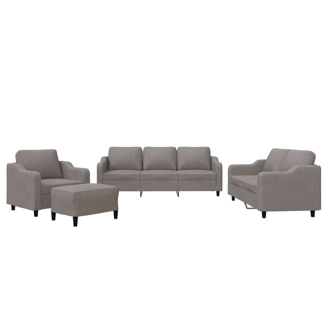 sofasæt 4 dele med hynder stof gråbrun