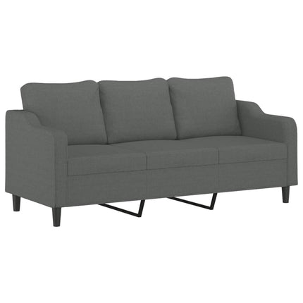 sofasæt 3 dele med puder stof mørkegrå
