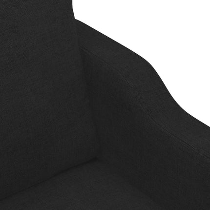 sofasæt 3 dele med puder stof sort