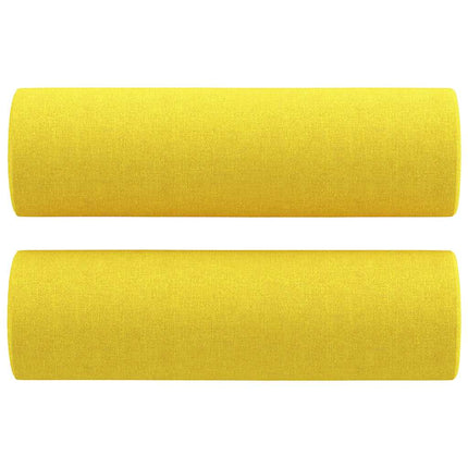 sofasæt 3 dele med puder stof lysegul