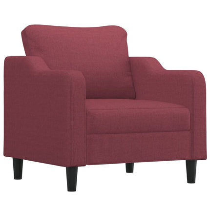 sofasæt 3 dele med puder stof vinrød