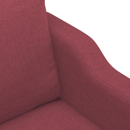 sofasæt 3 dele med puder stof vinrød