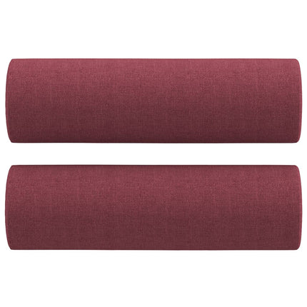 sofasæt 3 dele med puder stof vinrød