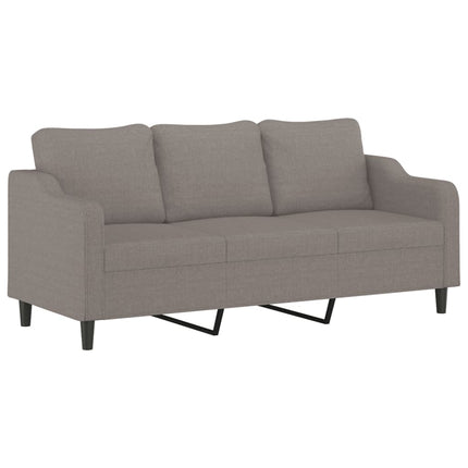 sofasæt 3 dele med puder stof gråbrun