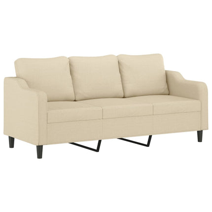 sofasæt 4 dele med puder stof cremefarvet
