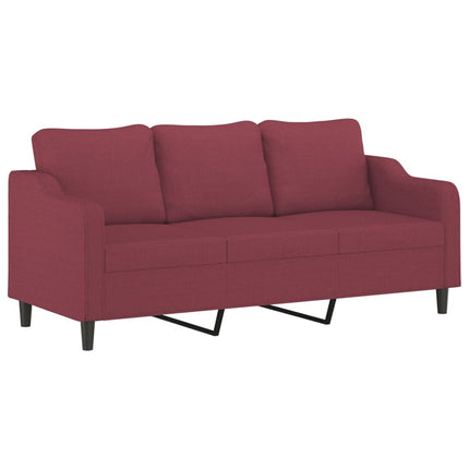sofasæt 4 dele med puder stof vinrød