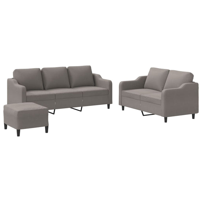 sofasæt 3 dele med hynder stof gråbrun