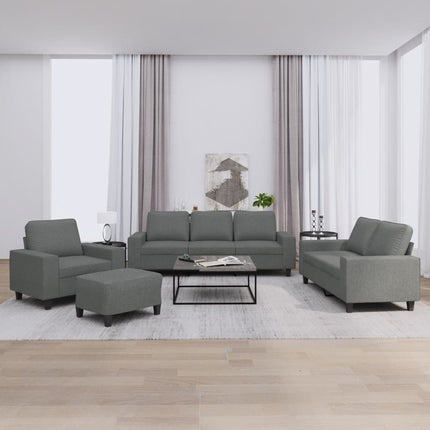 sofasæt 4 dele stof mørkegrå