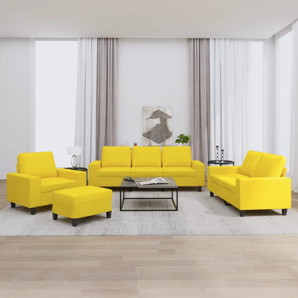 sofasæt 4 dele stof lysegul