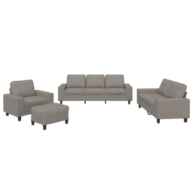 sofasæt 4 dele stof gråbrun