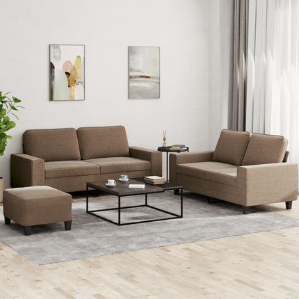 sofasæt 3 dele stof brun