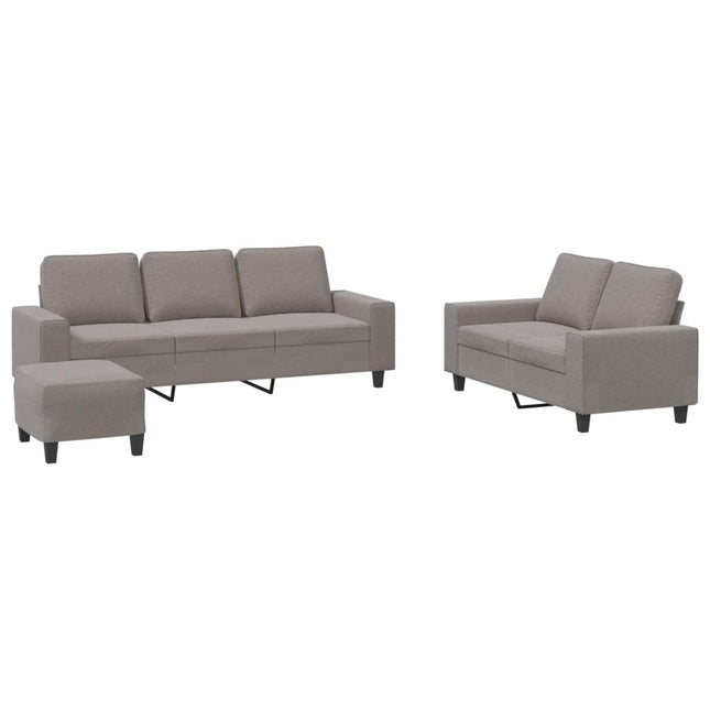sofasæt 3 dele stof gråbrun