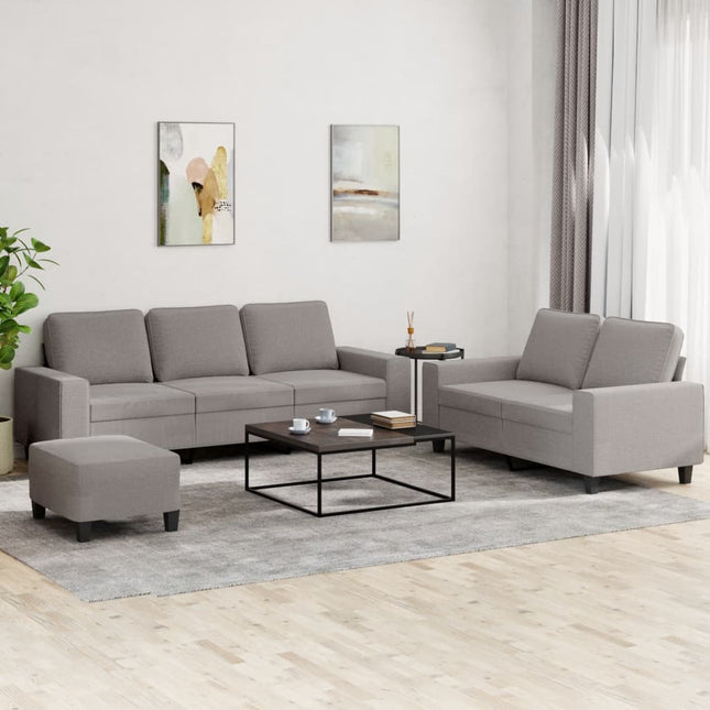 sofasæt 3 dele stof gråbrun