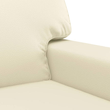 sofasæt 2 dele med puder kunstlæder cremefarvet