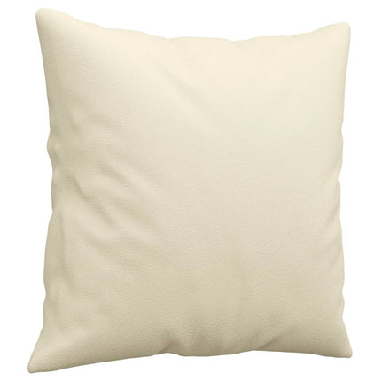sofasæt 2 dele med puder kunstlæder cremefarvet