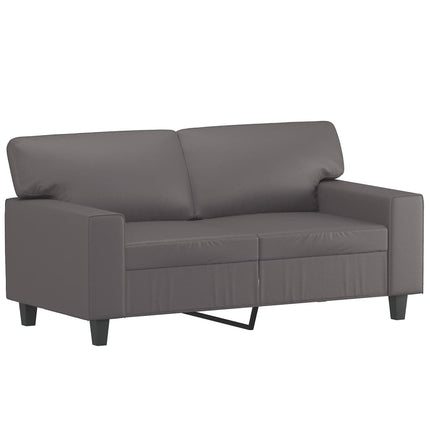 sofasæt 2 dele med puder kunstlæder grå