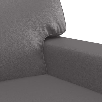 sofasæt 3 dele med puder kunstlæder grå