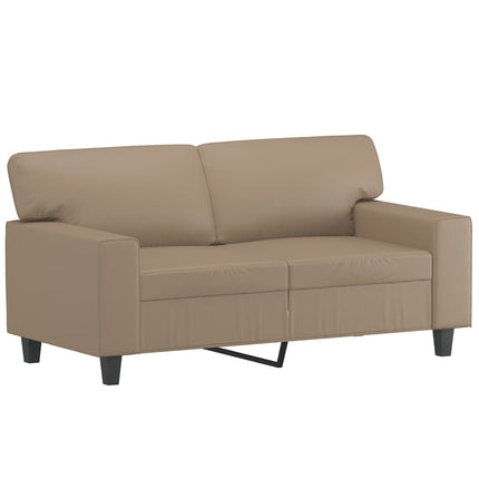 sofasæt 3 dele med puder kunstlæder cappuccinofarvet
