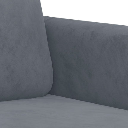 sofasæt 3 dele velour mørkegrå