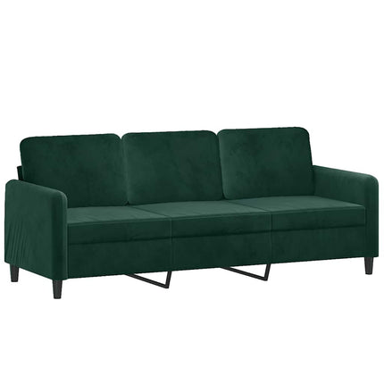sofasæt 3 dele velour mørkegrøn