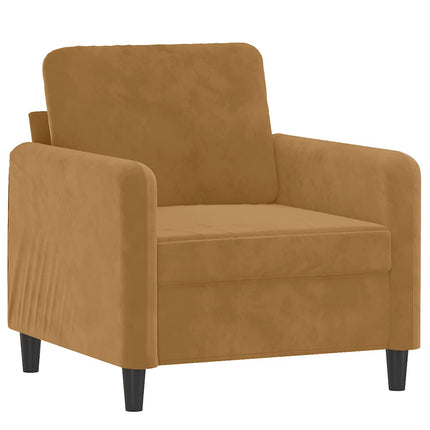 sofasæt 3 dele velour brun