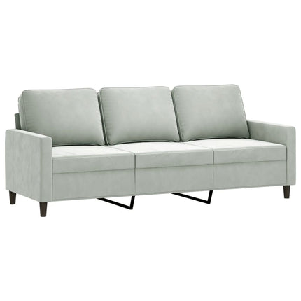 sofasæt 4 dele velour lysegrå