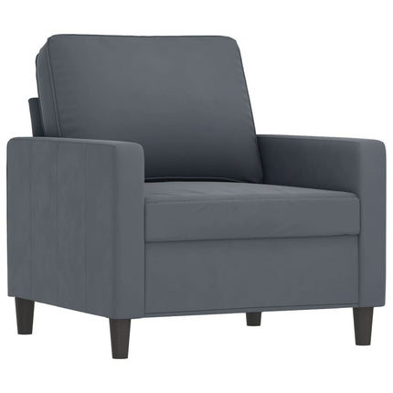 sofasæt 4 dele velour mørkegrå