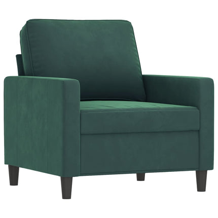 sofasæt 4 dele velour mørkegrøn