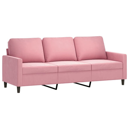 sofasæt 4 dele velour lyserød