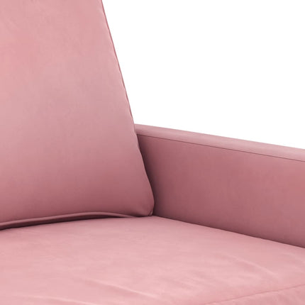 sofasæt 4 dele velour lyserød
