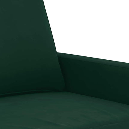sofasæt 3 dele med puder velour mørkegrøn