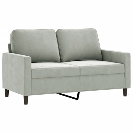 sofasæt 4 dele med puder velour lysegrå