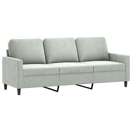 sofasæt 4 dele med puder velour lysegrå